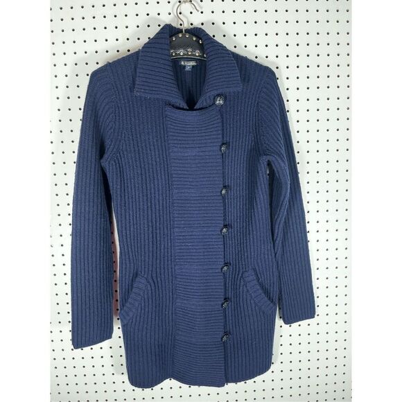 Brooks Brothers full zip cross button ribbed  cardigan wool sweater size M - Picture 1 of 10